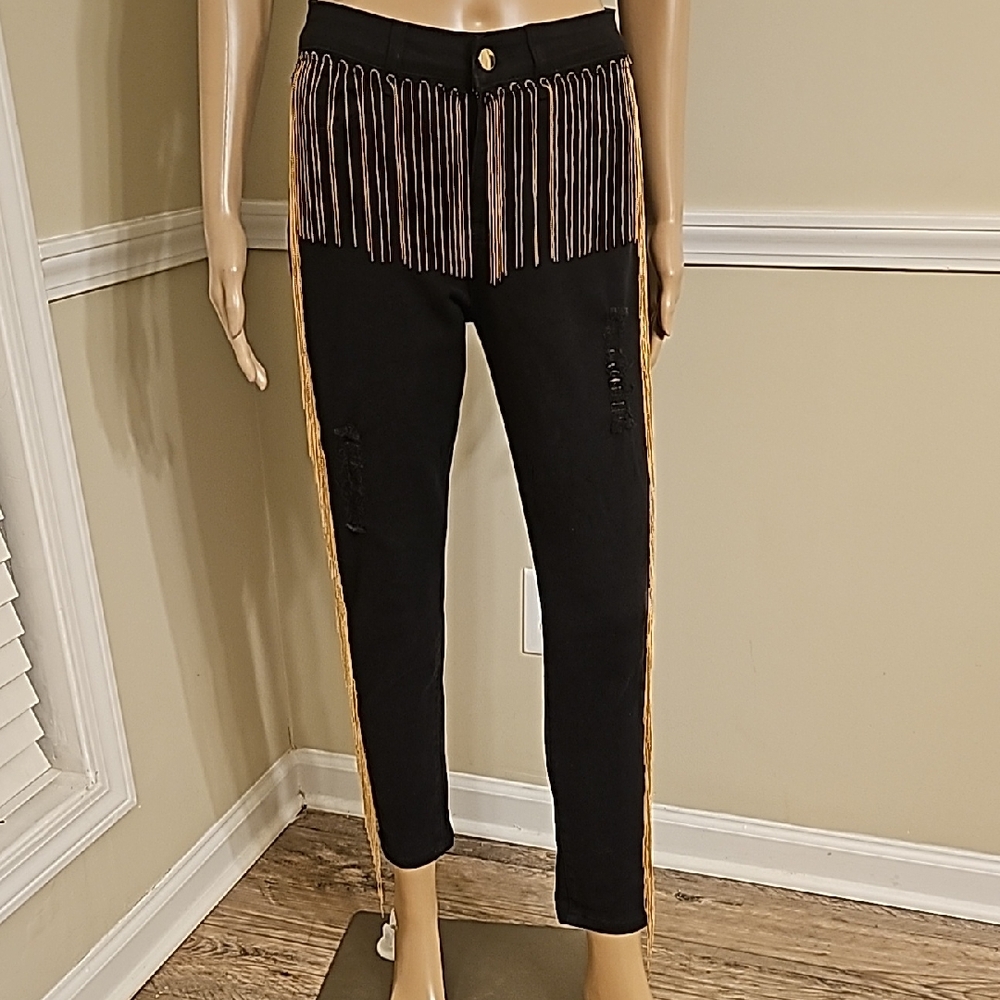 Hot & Delicious Black and Gold Cropped Jumpsuit